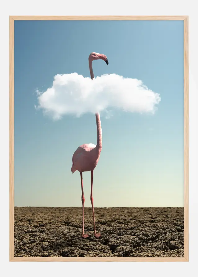 Cloudy Flamingo Plakát