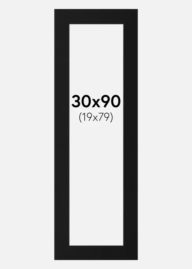 Pasparta Černý Standard (Bílé Jádro) 30x90 cm (19x79)
