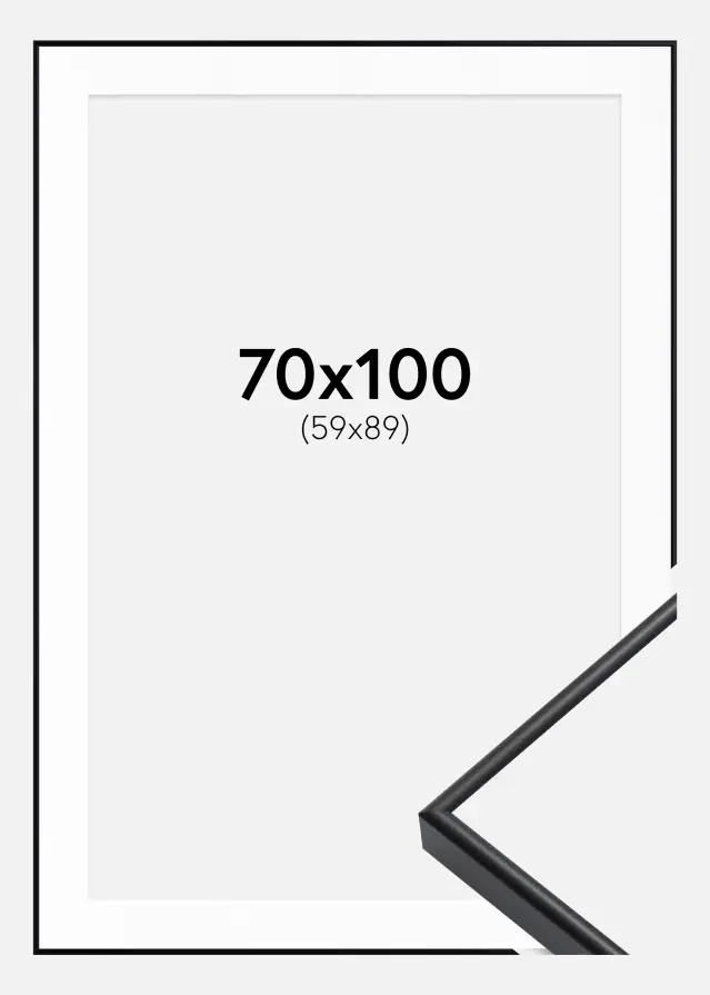 Rám Visby Cerná 70x100 cm - Pasparta Bílá 60x90 cm