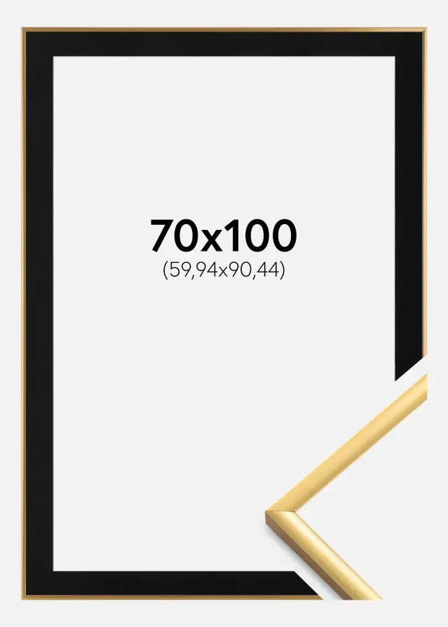 Rám New Lifestyle Shiny Gold 70x100 cm - Pasparta Cerná 24x36 inches