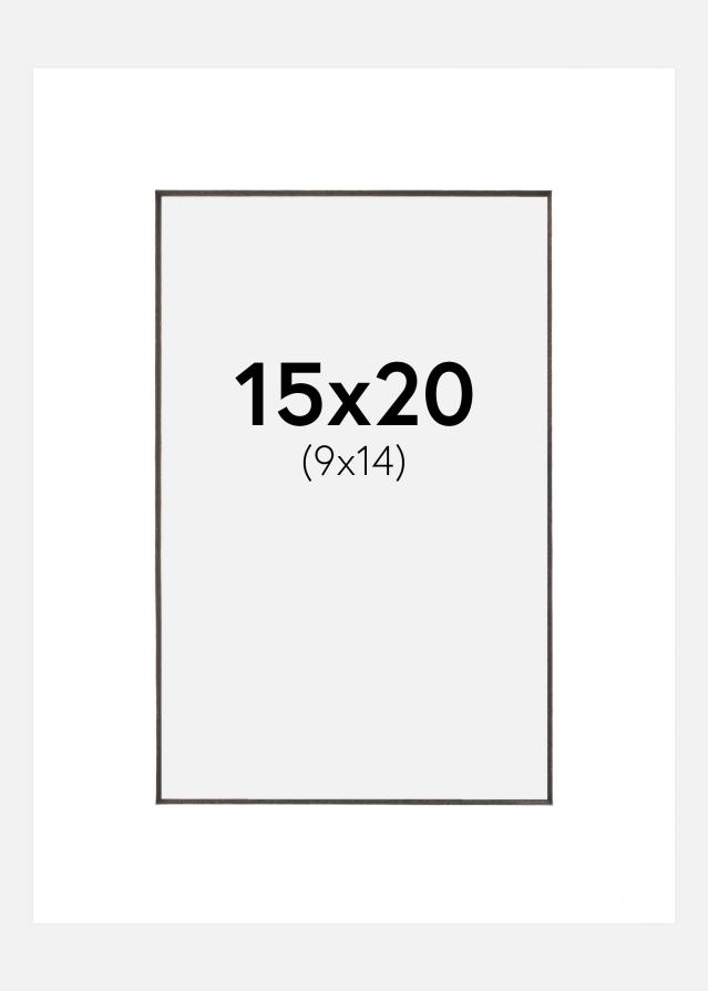 Pasparta Bílá Cerný stred 15x20 cm (9x14 cm)