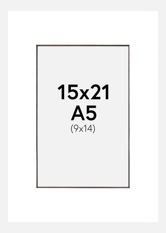 Pasparta Bílá Cerný stred 15x21 cm (9x14 cm)