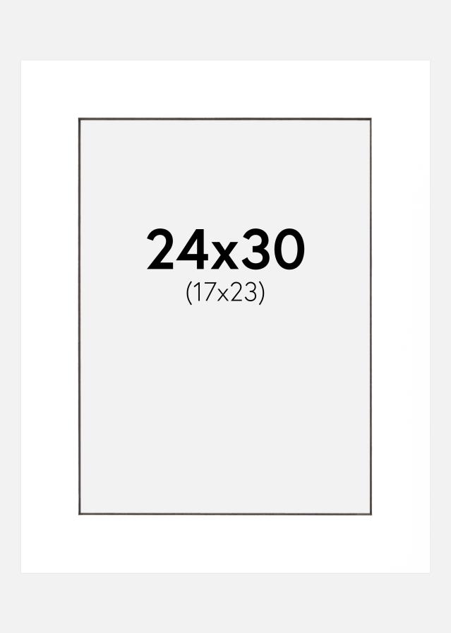 Pasparta Bílá Cerný stred 24x30 cm (17x23 cm)