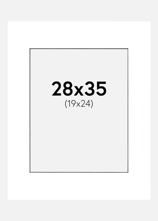 Pasparta Bílá Cerný stred 28x35 cm (19x24 cm)