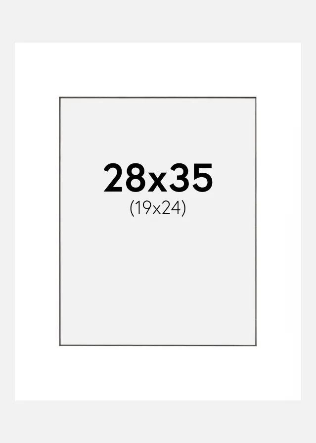 Pasparta Bílá Cerný stred 28x35 cm (19x24 cm)