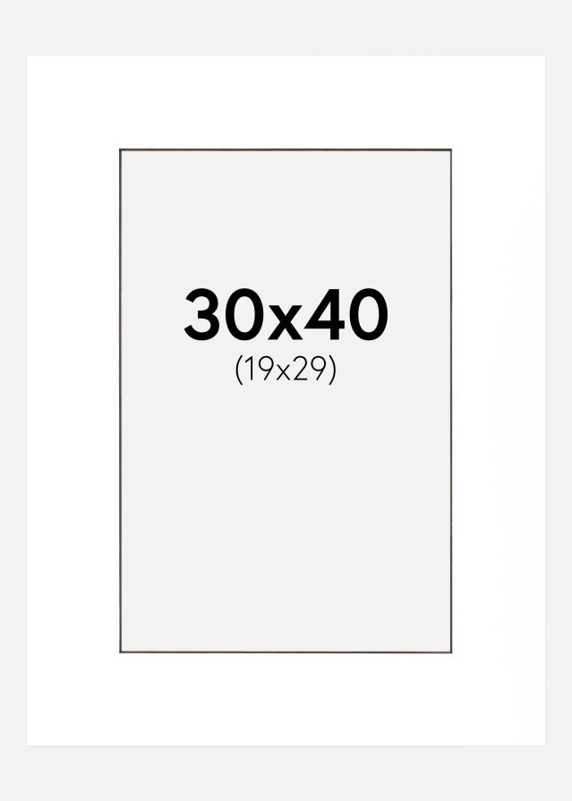 Pasparta Bílá Cerný stred 30x40 cm (19x29 cm)