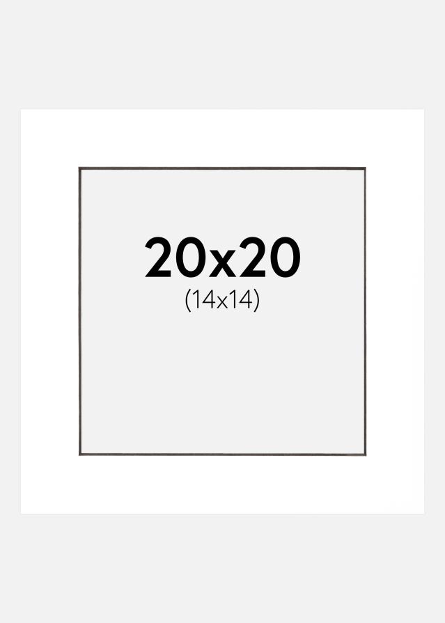 Pasparta Bílá Cerný stred 20x20 cm (14x14 cm)