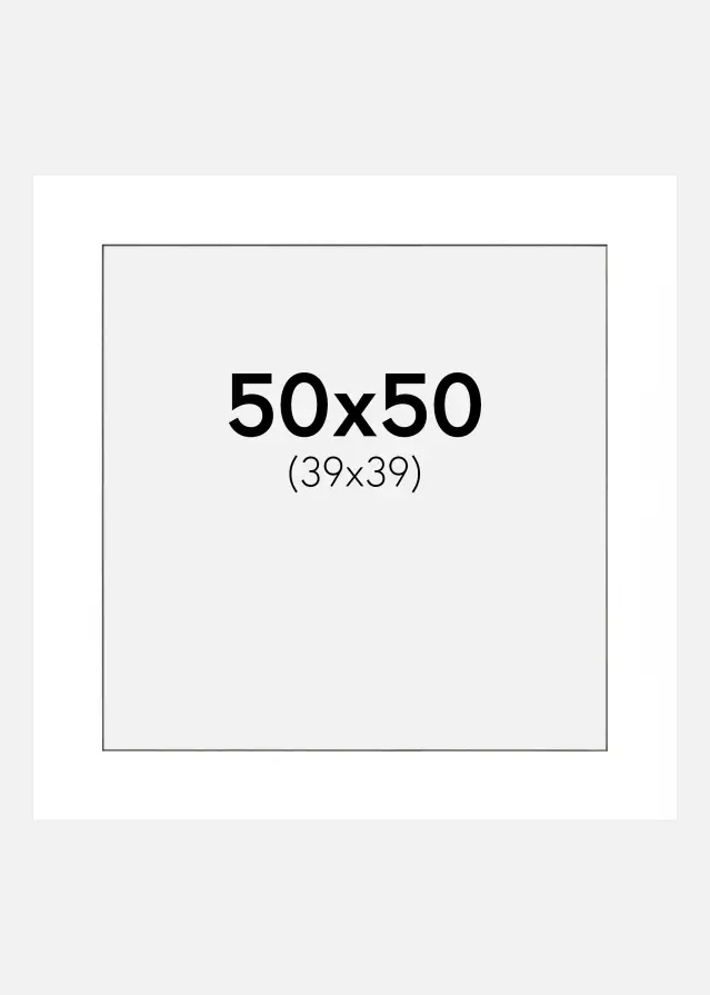 Pasparta Bílá Cerný stred 50x50 cm (39x39 cm)