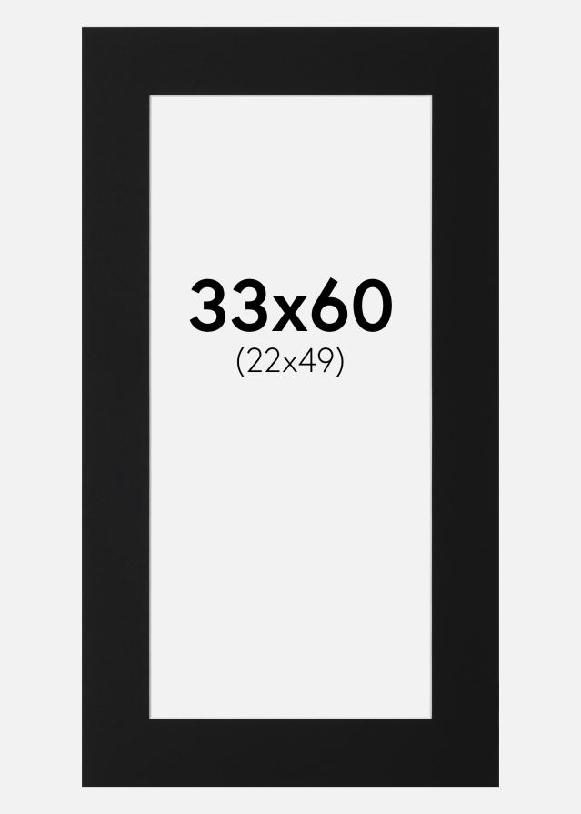 Pasparta Černý Standard (Bílé Jádro) 33x60 cm (22x49)