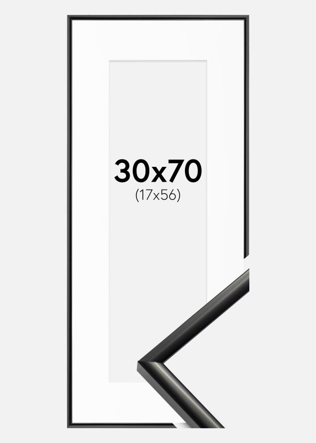 Rám New Lifestyle Cerná 30x70 cm - Pasparta Bílá 18x57 cm