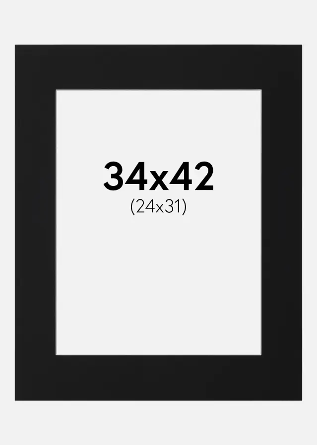 Pasparta Černý Standard (Bílé Jádro) 34x42 cm (24x31)