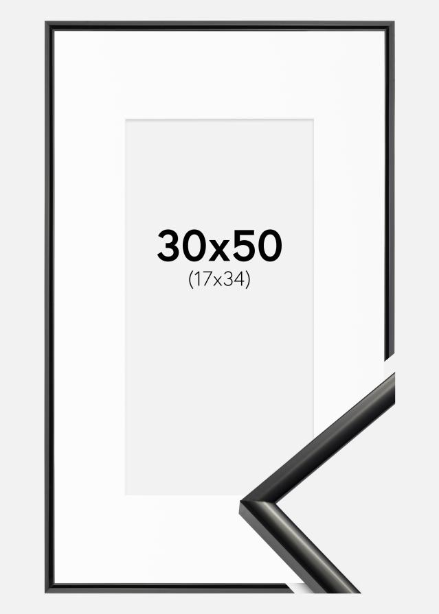 Rám New Lifestyle Cerná 30x50 cm - Pasparta Bílá 18x35 cm
