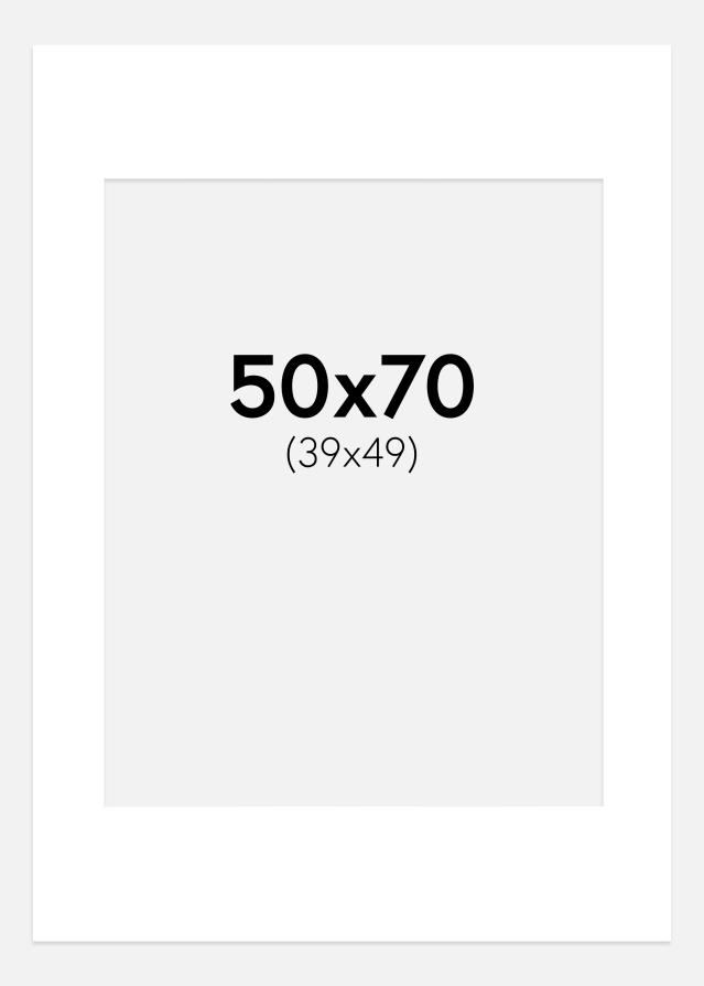 Pasparta Super bílý Bílý stred 50x70 cm (39x49 cm)