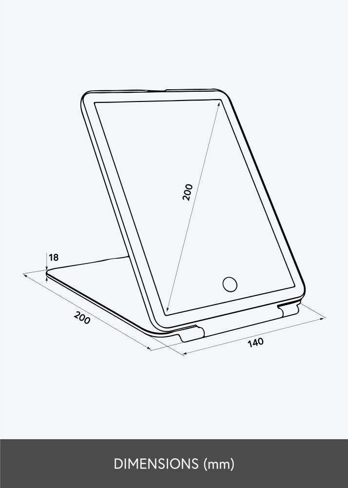 KAILA Make-up zrcátko Travel LED Dobíjecí Bílá 14x20 cm