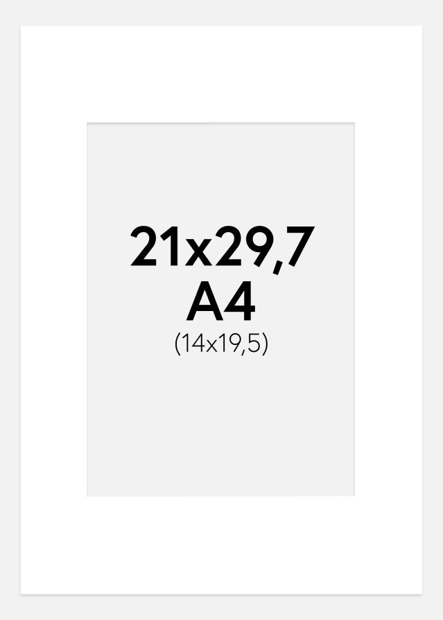 Pasparta Super bílý Bílý stred A4 21x29,7 cm (14x19,5 cm)