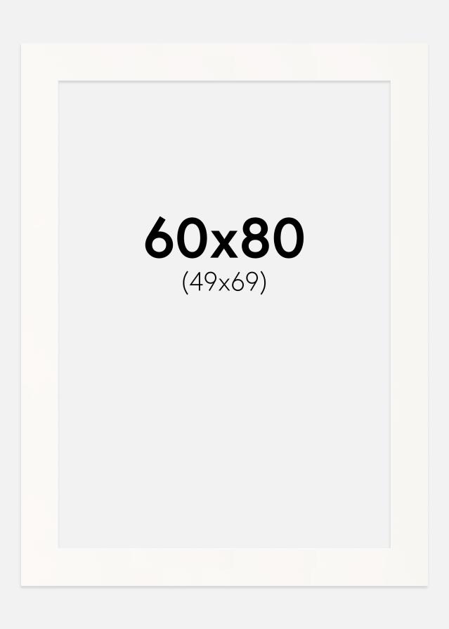 Pasparta Antique White Bílý stred 60x80 cm (49x69)