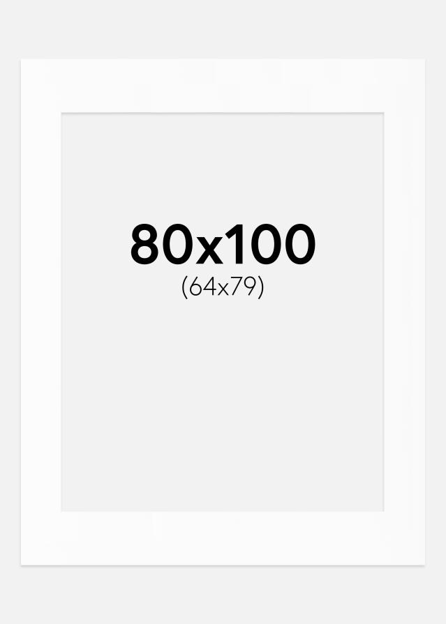 Pasparta Bílá Standardní Bílý stred 80x100 cm (64x79)