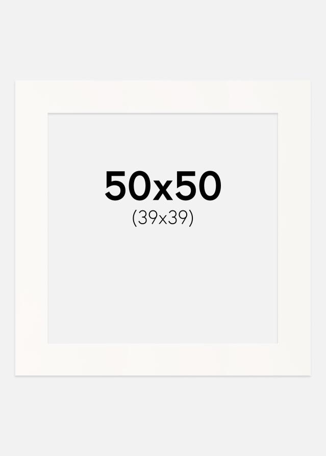 Pasparta Antique White Bílý stred 50x50 cm (39x39)