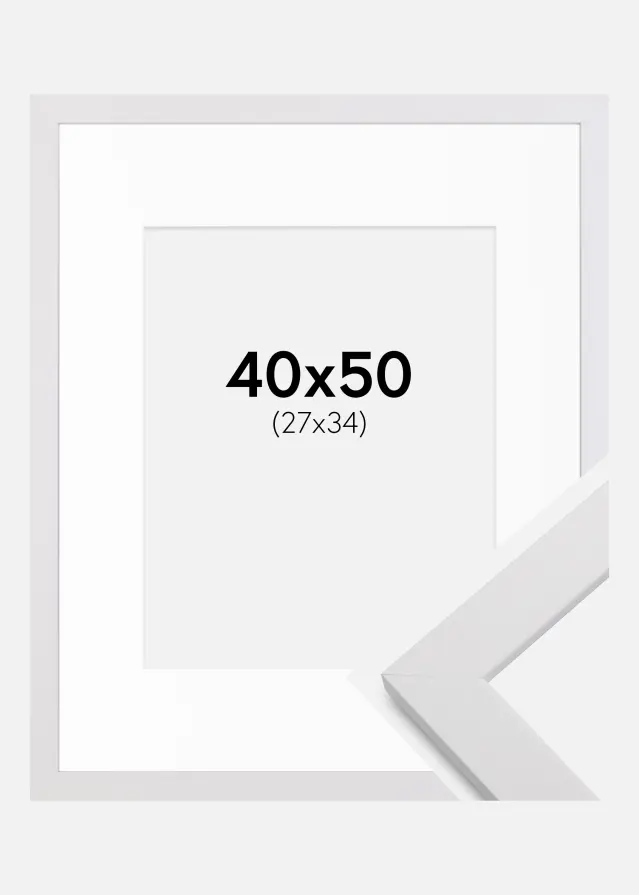 Rám White Wood 40x50 cm - Pasparta Bílá 28x35 cm