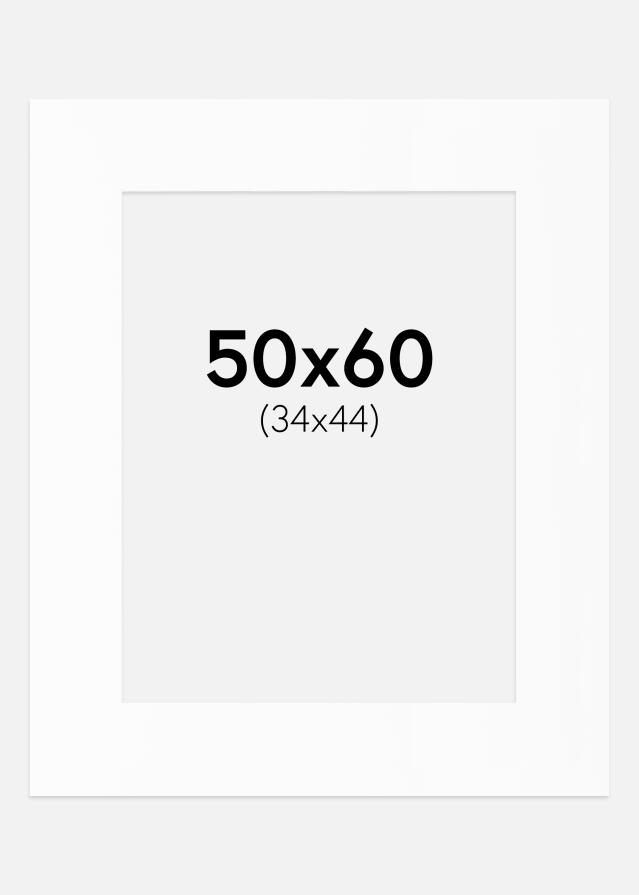 Pasparta Bílá Standardní Bílý stred 50x60 cm (34x44)