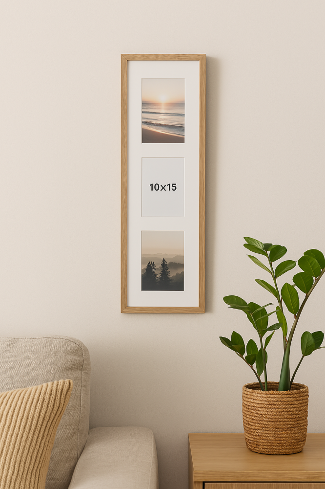 Edsbyn Kolážový rám I Dub - 3 Obrazy (10x15 cm)