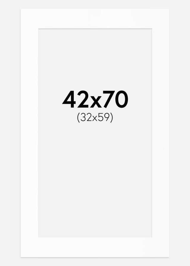 Pasparta Bílá Standardní Bílý stred 42x70 cm (32x59)