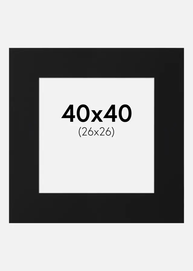 Pasparta Černý Standard (Bílé Jádro) 40x40 cm (26x26)