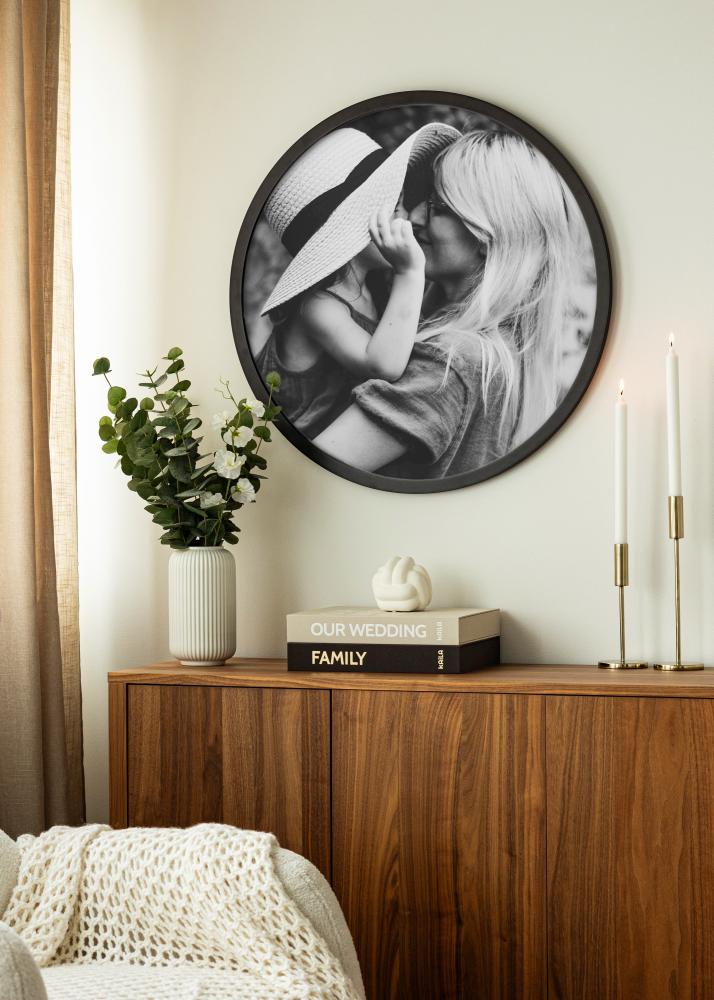 Kulatý Rám Akrylové sklo Cerná 40 cm Ø