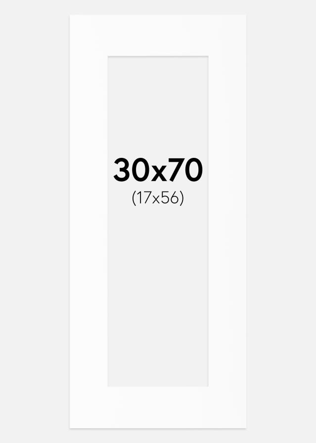 Pasparta Bílá Standardní Bílý stred 30x70 cm (17x56)