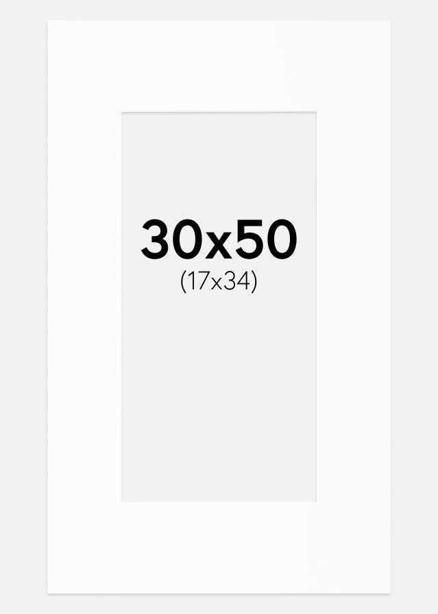 Pasparta Canson Bílá Bílý stred 30x50 cm (17x34)