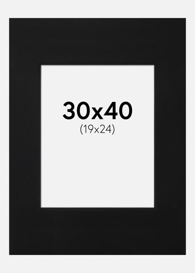 Pasparta Cerná Standardní Bílý stred 30x40 cm (19x24)