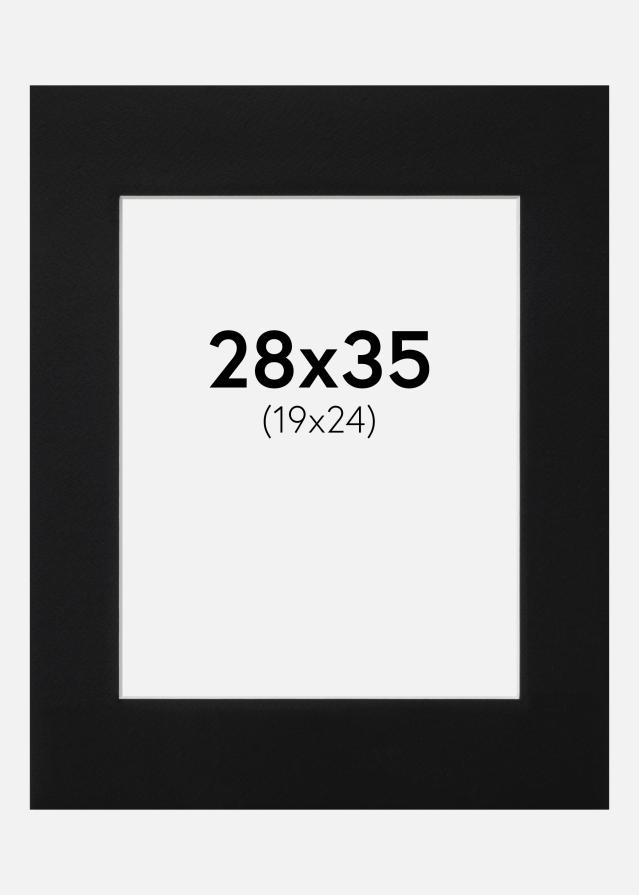 Pasparta Cerná Standardní Bílý stred 28x35 cm (19x24)