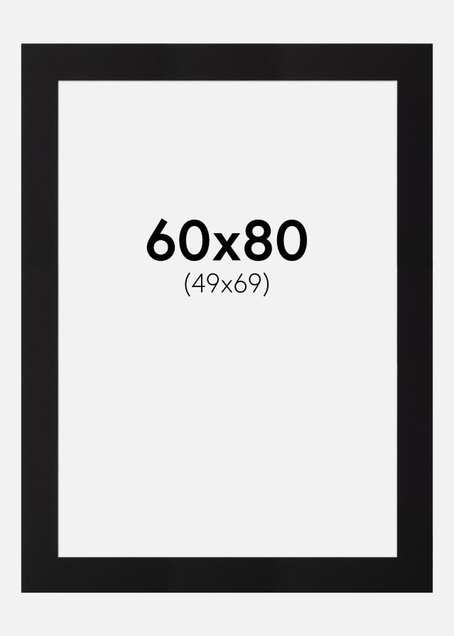 Pasparta Cerná Standardní Bílý stred 60x80 cm (49x69)