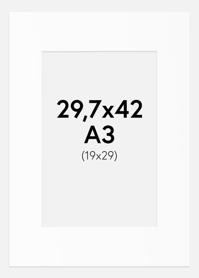 Pasparta Bílá Standardní Bílý stred A3 29,7x42 cm (19x29)