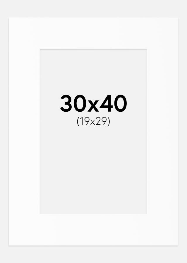 Pasparta Bílá Standardní Bílý stred 30x40 cm (19x29)