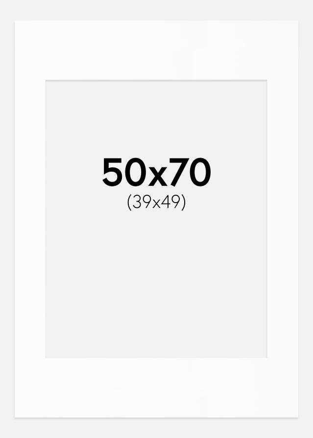 Pasparta Bílá Standardní Bílý stred 50x70 cm (39x49)