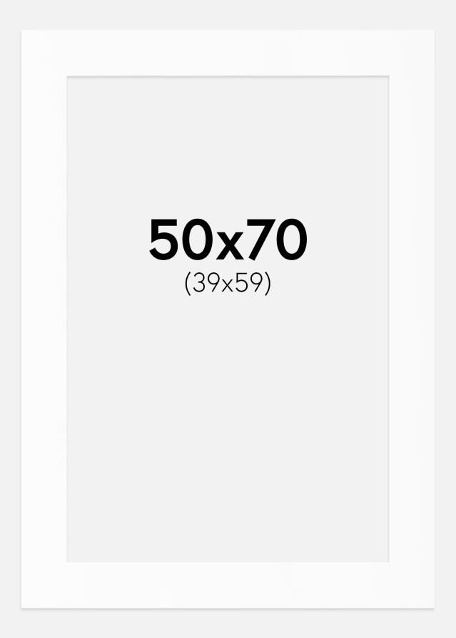 Pasparta Bílá Standardní Bílý stred 50x70 cm (39x59)