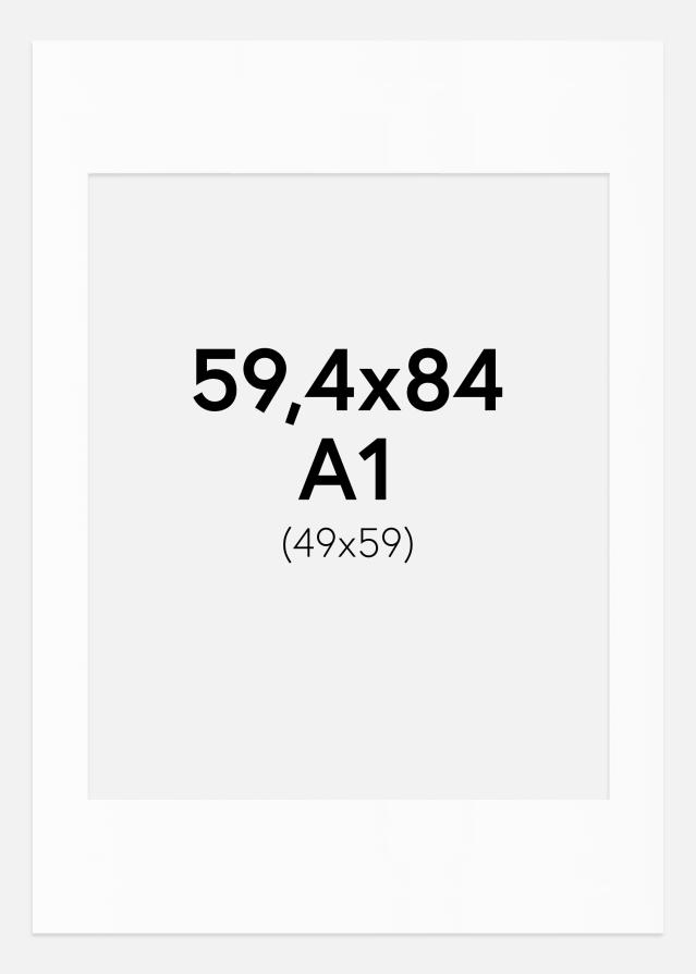 Pasparta Bílá Standardní Bílý stred A1 59,4x84,1 cm (49x59)