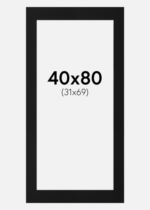 Pasparta Černý Standard (Bílé Jádro) 40x80 cm (31x69)