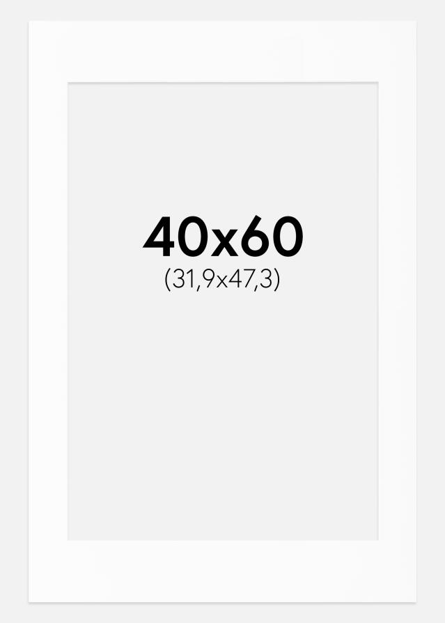 Pasparta Bílá Standardní Bílý stred 40x60 cm (31,9x47,3 - A3+)