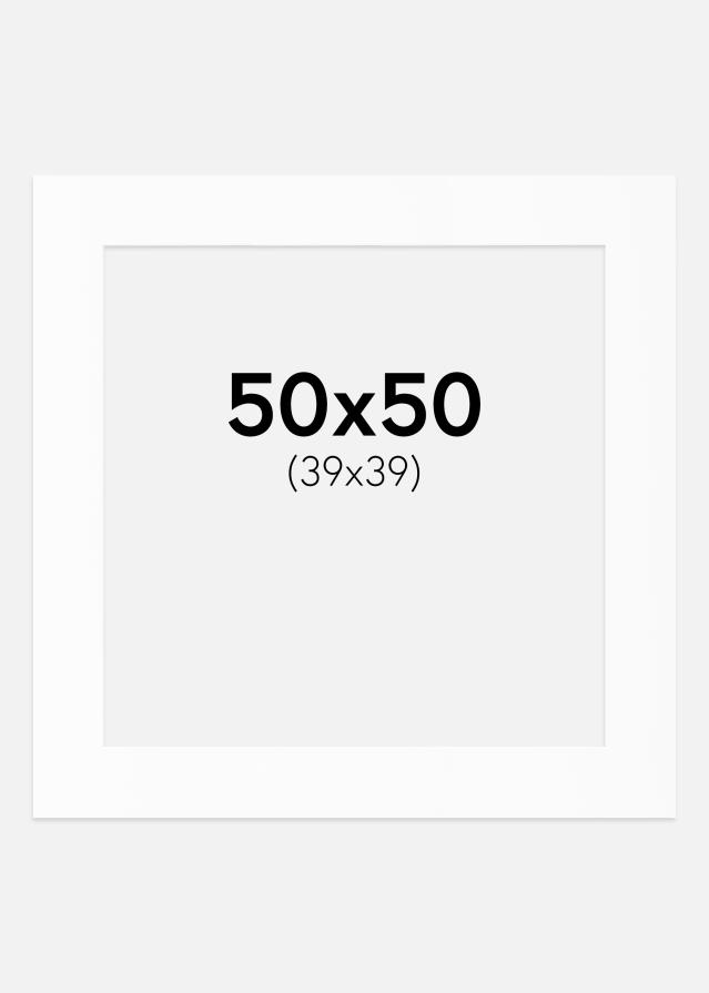 Pasparta Bílá Standardní Bílý stred 50x50 cm (39x39)