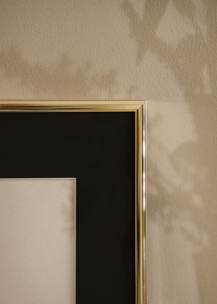 Rám Hliník Leskle Zlatá 70x100 cm - Pasparta Cerná 59,4x84 cm (A1)