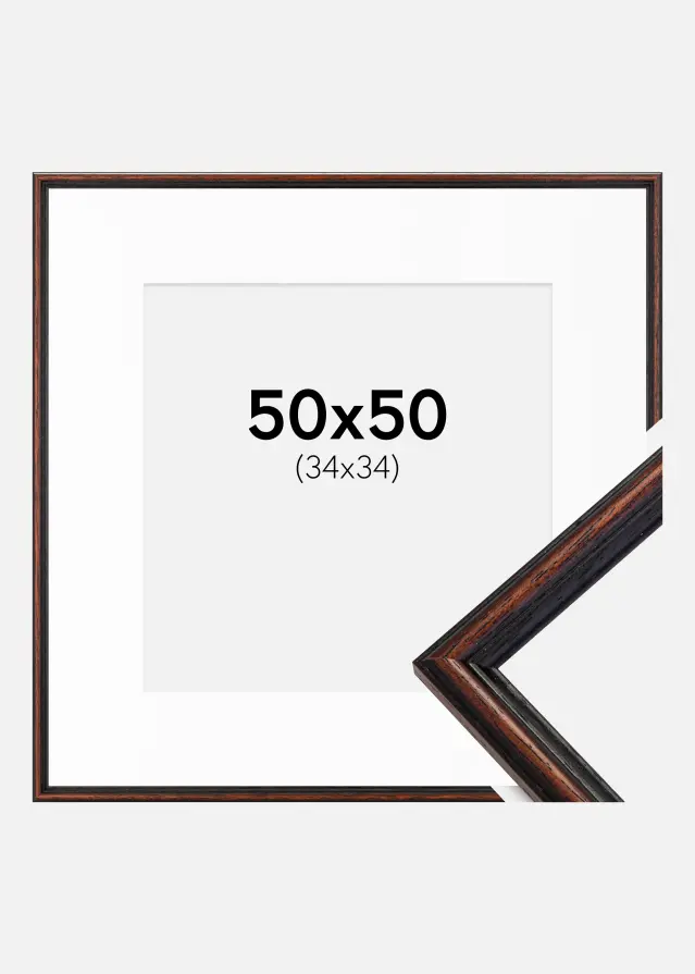 Rám Horndal Vlašký orech 50x50 cm - Pasparta Bílá 35x35 cm