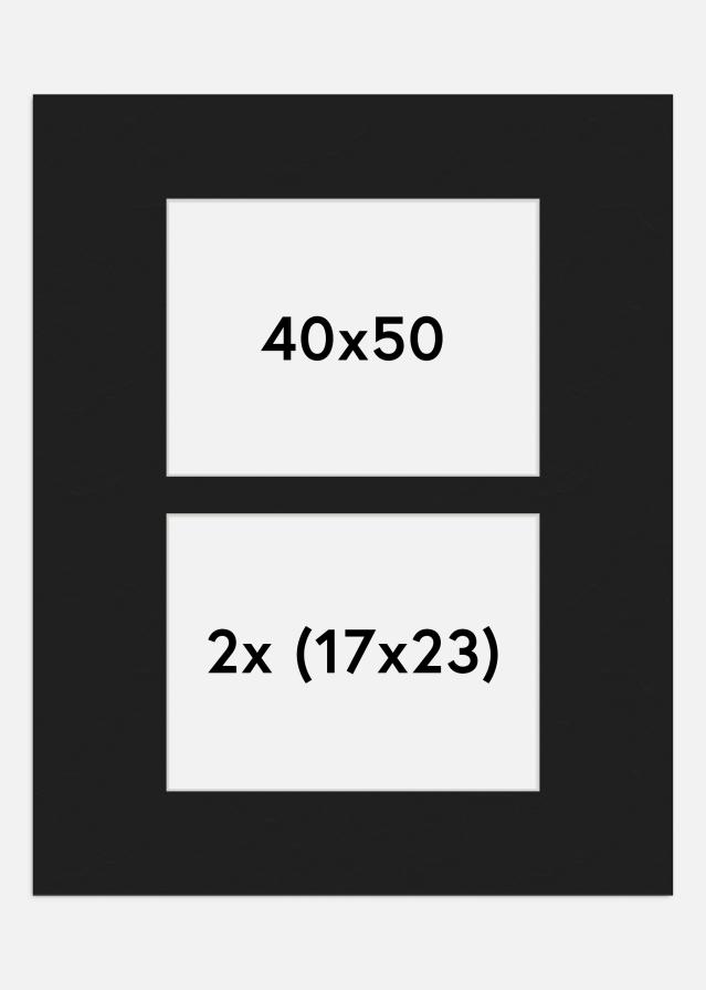 Pasparta Cerná 40x50 cm - Koláž 2 Obrazy (17x23 cm)