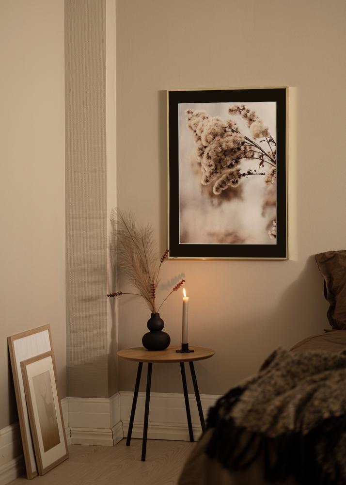 Rám Hliník Leskle Zlatá 70x100 cm - Pasparta Cerná 59,4x84 cm (A1)