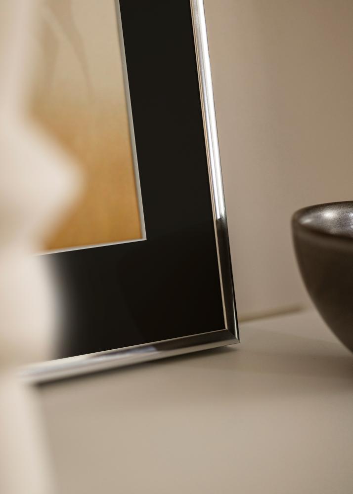 Rám Hliník Leskle Stríbrná 70x100 cm - Pasparta Cerná 59,4x84 cm (A1)