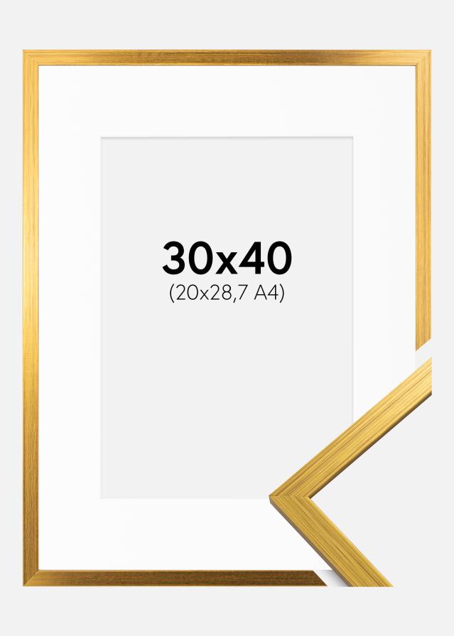 Rám Edsbyn Zlatá 30x40 cm - Pasparta Bílá 21x29,7 cm (A4)