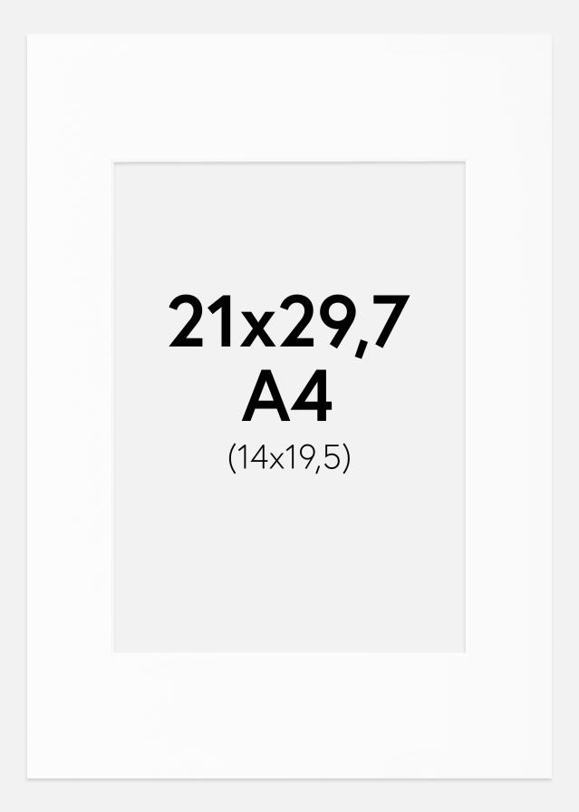 Pasparta Bílá Standardní Bílý stred A4 21x29,7 cm (14x19,5)