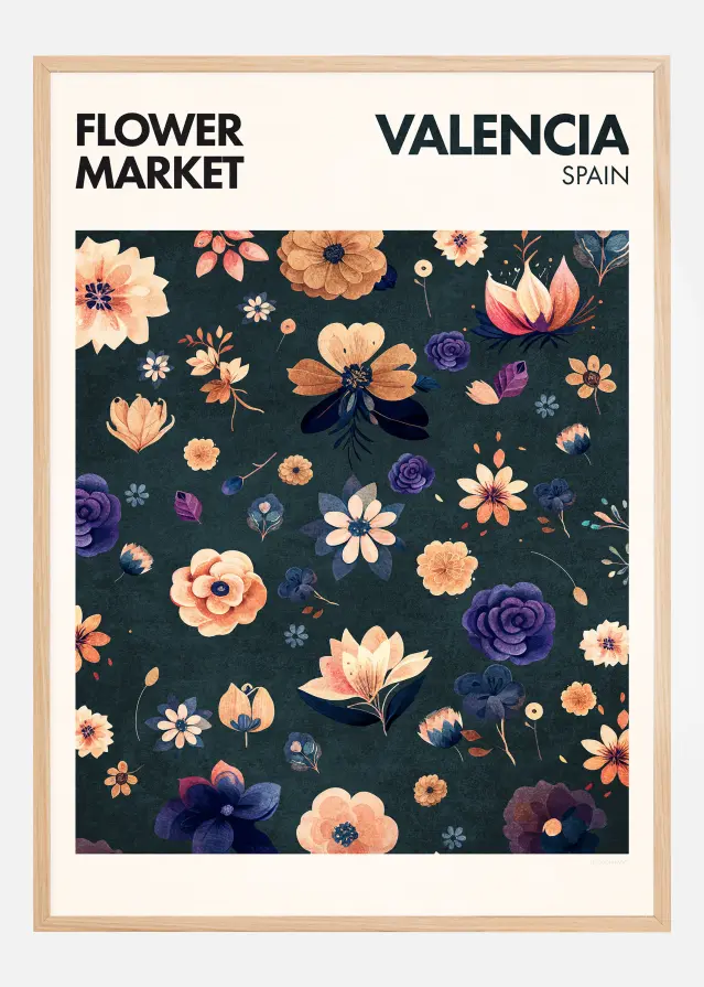 Flower Market - Valencia Plakát