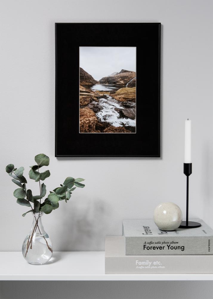 Pasparta XL Cerná Bílý stred 60x80 cm (41x58,4 - A2)